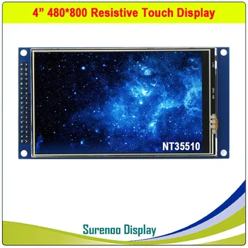 3.97 / 4 collu 480*800 16.7 M HD MCU Paralēli IPS TFT LCD Modulis Ekrānu Pretestības Touch Panelis NT35510 par Alientek STM32