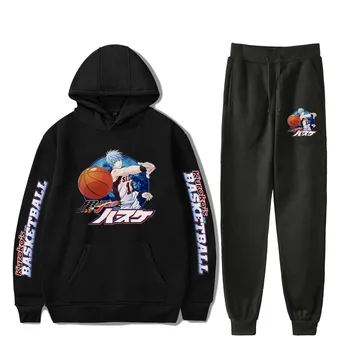 Kuroko ir Vīriešu Basketbola Sporta apģērbu Komplekti, Kuroko Nav Grozā Gadījuma Tracksuit Divas Gabals, kas Top un Bikses Sviedri Uzvalks Vīriešu Apģērbs