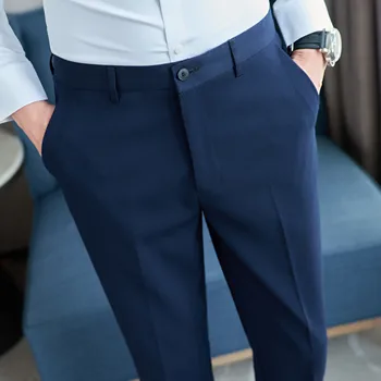 Plus Izmērs 38 36 Rudenī Jaunu Uzņēmumu Formālās Valkāt Uzvalku Bikses Vīriešu Apģērbu 2022 Slim Fit Ikdienas Biroja Bikses Augstas Kvalitātes