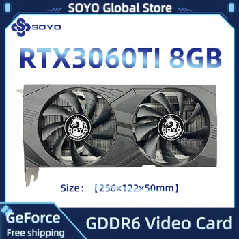 SOYO Grafikas Karte, RTX 3060Ti 8GB X-SPĒLES GDDR6 256bit NVIDIA GPU DP*3 PCI Express 4.0 x16 rtx3060ti 8gb Video karte